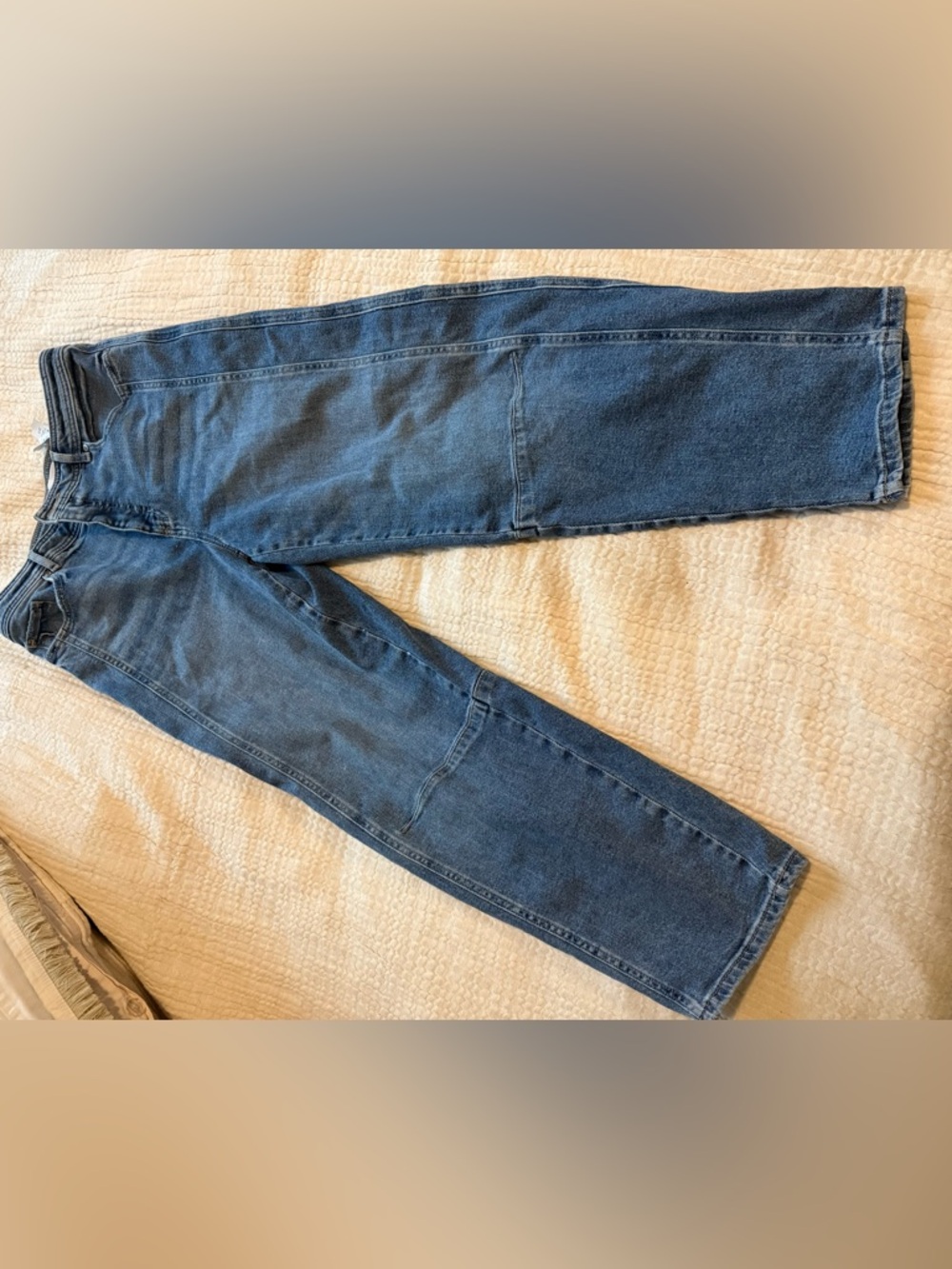 LOFT Women's Barrel Denim Jeans in Medium Blue